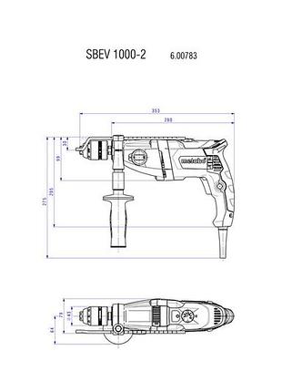 Дрель ударная metabo sbev 1000-2 (600783500) 5