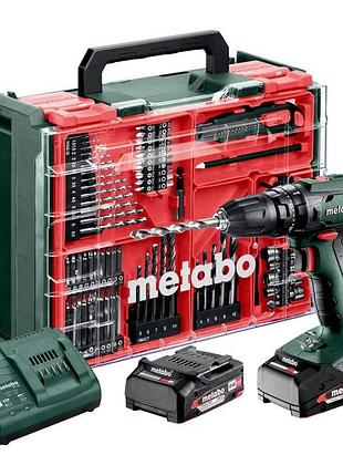 Акумуляторний ударний дриль-шурупокрут metabo sb 18 set (602245710)