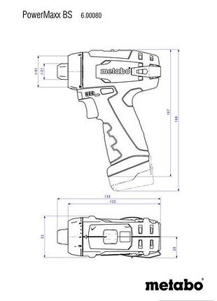Акумуляторний дриль-шурупокрут metabo powermaxx bs basic (600984000) 4