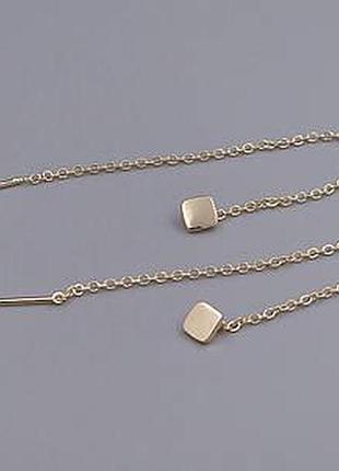 Сережки протяжки медзолото xuping 18k. 9,4 см.