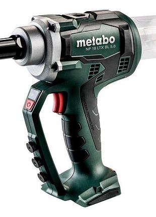 Аккумуляторный заклепочник metabo np 18 ltx bl 5.0 каркас + metaloc