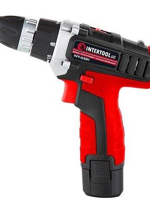 Дрель-шуруповерт аккумуляторная li-ion 12в intertool wt-0321