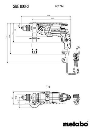 Ударный дрель metabo sbe 800 (601744000) 4