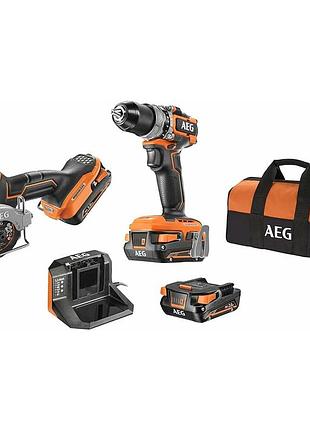 Набор аккумуляторных инструментов aeg jp18hli-202b (4935480977)