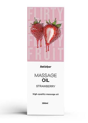 Масажна олія satisfyer massage oil strawberry 250 мл, аромат полуниці, для масажу