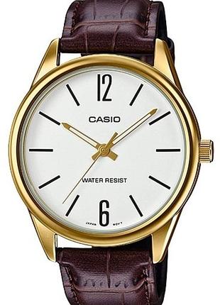 Годинник чоловічий casio timeless collection mtp-v005gl-7b сталевий корпус білий циферблат