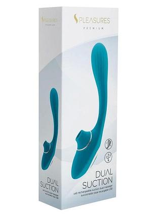 Вакуумный вибратор s pleasures dual suction - turquoise - интимный массажер для женщин 5