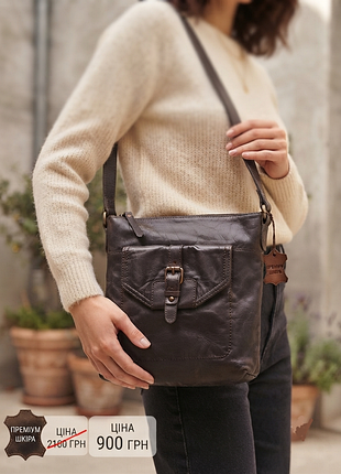 Винтажная кожаная сумка marks &amp; spencer через плечо (crossbody)