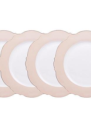 Набор фарфоровых тарелок hanna beige 27 см 4 шт 1922-144