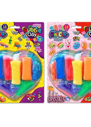 Набор для творчества с воздушным и шариковым пластилином air clay + bubble clay arbb-03-01,02