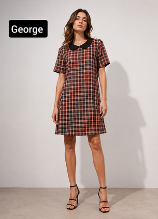Платье женское мини в клетку от бренда george 14