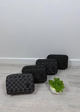 Сумка чоловіча louis vuitton через плече | компактний месенджер | екошкіра | сумка луї віттон чорний монограм
