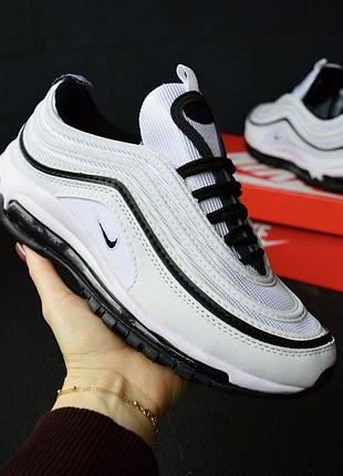 Nike air max 97 white black мужские кроссовки белые с черным размером 44/28см 42