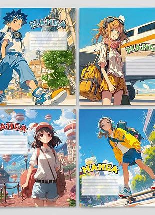 Тетрадь школьная полноцветная manga 18-л-104 в линейку, 18 листов