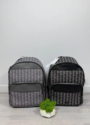 Мужской рюкзак lacoste | городской портфель из экокожи | стильный и вместительный | черный/серый | рюкзак лакоста