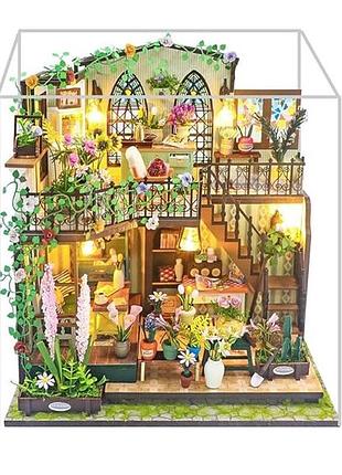 Румбокс цветочный домик дарси darcy flower house интерьерный конструктор diy house m2322 + купол