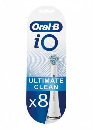 Насадки для электрической зубной щетки oral-b io ultimate clean (8 шт комплект) - белые white