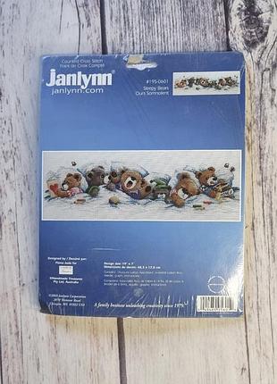 Набор для вышивки janlynn 195-0601 14 count sleepy bears counted cross stitch kit