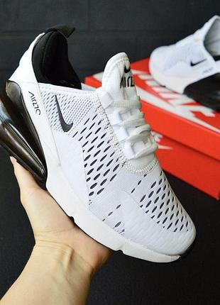 Nike air max 270 white black жіночі кросівки білі з чорним розмір 39/25см