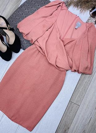 Літня сукня asos s рожева сукня на запах коротке плаття святкове плаття приталене