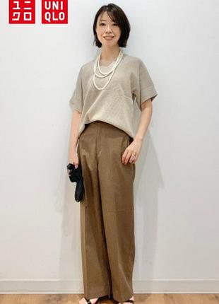 Штани прямого крою з високою посадкою uniqlo