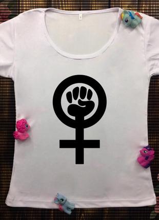 Женская футболка с принтом - feminism