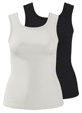 Майка в рубчик набор 2 шт. для женщины esmara lycra® 507268 m черный, белый