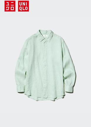 Мужская льняная рубашка uniqlo