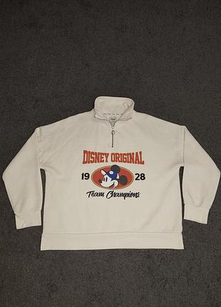 Оверсайз світшот disney x primark mickey mouse з замочком (1/4 zip) | розмір l
