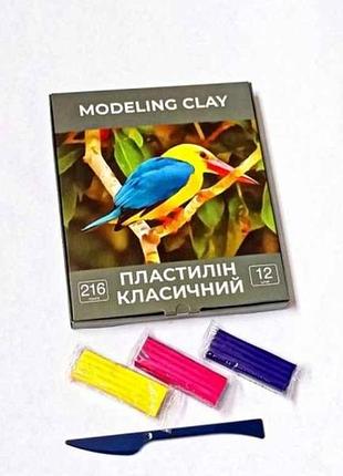 Пластилин 12 цветов 216г тм art berry