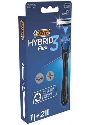 Станок для бритья 1шт чел flex3 hibrid 2 картриджа тм bic