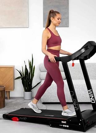 Беговая дорожка электрическая hop-sport hs-1000lb wind красный 2.0 к.с. 0.8–14 км/ч 120×43 см амортизация 12 программ bluetooth