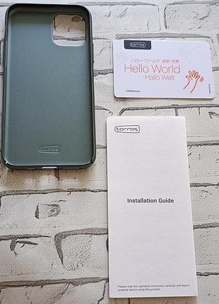 Чохол torras x-shock для iphone 11 pro матовий soft touch тонкий протиударний оливковий