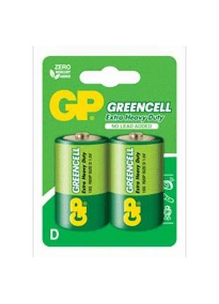 Батарейка солевая r20/d greencell 1.5v 13g-u2 2шт (блистер) тм greencell