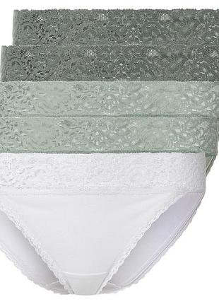 Трусики-сліп набір 5 шт. бавовняні мереживні для жінки esmara lycra® 450245-1 l різнобарвний