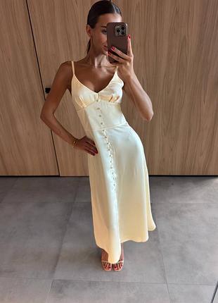 Сукня жіноча сатинова на бретелях s m l xl xs