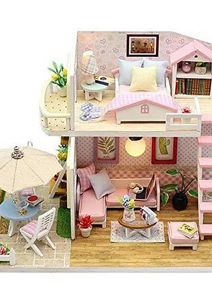 Румбокс розовый лофт diy house roombox pink loft интерьерный конструктор m033