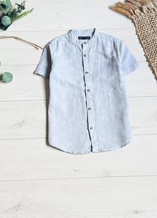 🌿сорочка next на 7/8 р 50% льон , колір в житті гарніший , на фото не передає , оливковий відтінок ціна -185 г