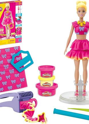 Play-doh barbie ruffles and bows кукла барби и набор плей до g1361
