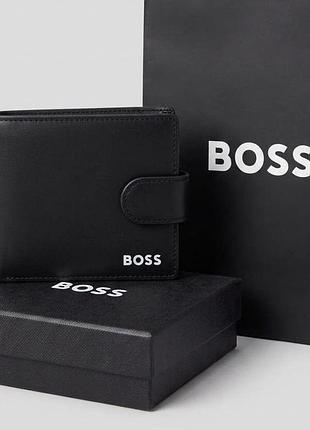 Шкіряний чоловічий гаманець на застібці boss (7704-1)
