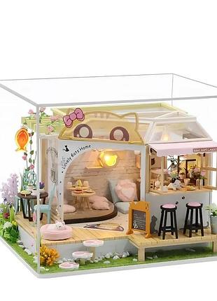 Румбокс кошачье кафе конструктор diy cat cafe roombox m2111 + купол