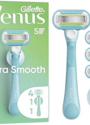 Станок для бритья 5лезвия 1шт женский extra smooth с 4 сменными картриджами крючок для бритвы тм venus