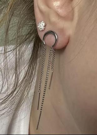 Срібні сережки з ланцюжками 925