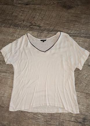 Трендова пудрова футболка  шовк+бавовна massimo dutti s-m