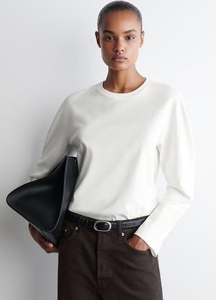 Лонгслів жіночий cos rounded jersey top / м