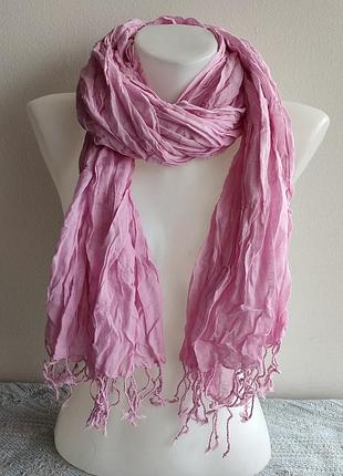 Шарф хлопковый розовый 220х40 см silk route a-2528
