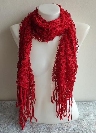 Шарф хлопковый красный 180х50 см silk route a-2513