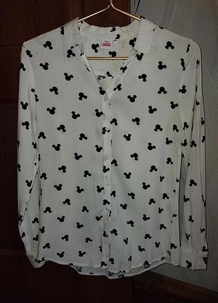 Белая рубашка disney mickey mouse, рост 158 см