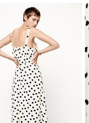 Плаття в горох  біле zara
