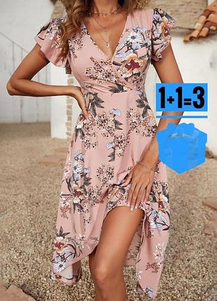 🥰 асиметрична сукня в квітковий принт shein m